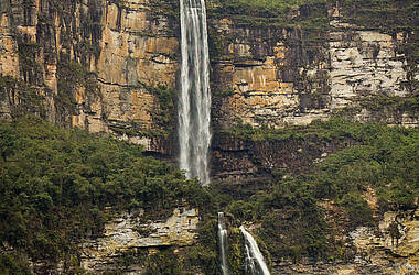 Blick auf den Gocta Wasserfall, Peru.